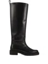 Stuart Weitzman Stylish Knee-high Leather Block Heel Boots In Black