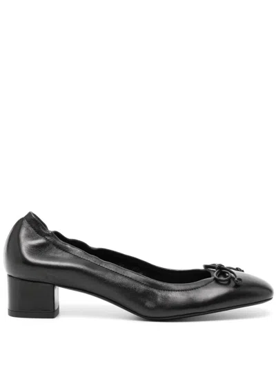 Stuart Weitzman 40mm Leather Ballerina Pumps In Black