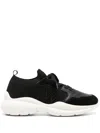 Stuart Weitzman 5050 Stretch Knit Chunky Runner Sneakers In Black