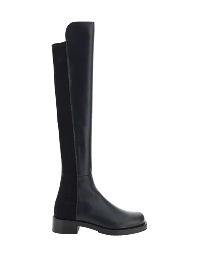 Stuart Weitzman Keelan Microstretch And Leather Over-the-knee Boots In Black