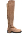 Stuart Weitzman 5050 Bold Crystal Fringe 40mm Boots In Brown