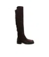 Stuart Weitzman Dark Brown 5050 Bold Fringe Boots In Black