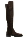 Stuart Weitzman Dark Brown 5050 Bold Fringe Boots In Brown