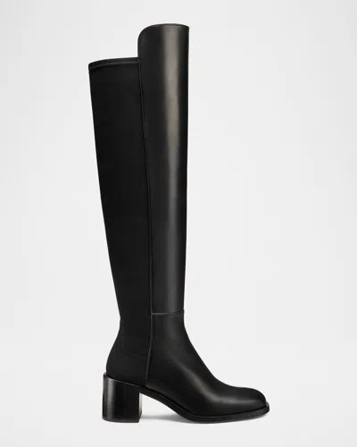 Stuart Weitzman 5050 Finn Leather Over-the-knee Boots In Black
