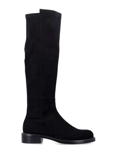 Stuart Weitzman Gisele Block Heel Knee High Boot In Black