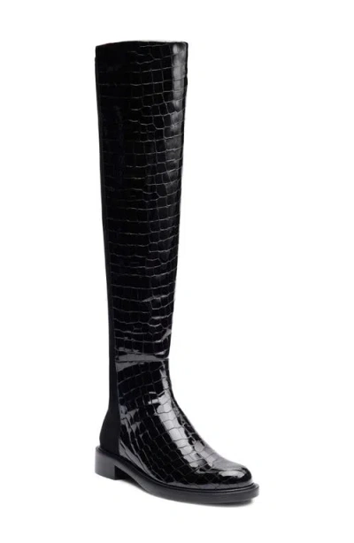 Stuart Weitzman 5050 Gisele Over The Knee Boot In Black/black