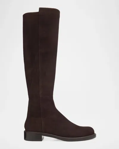 Stuart Weitzman 5050 Gisele Suede Over The Knee Boots In Brown