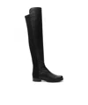 Stuart Weitzman Amber Thigh-high Leather Boot In Black