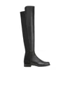 Stuart Weitzman 5050 Knee High Boots In Grey Suede In Black