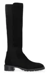 Stuart Weitzman 5050 Leather And Stretch Fabric Boots In Black