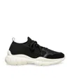 Stuart Weitzman 5050 Stretch Knit Chunky Runner Sneakers In Black