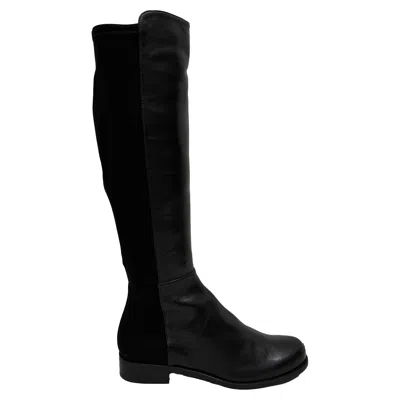 Stuart Weitzman 5050 Over The Knee Boots In Black Leather And Suede