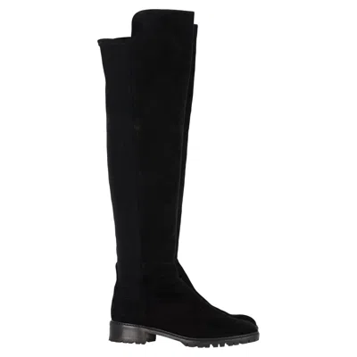STUART WEITZMAN 5050 OVER-THE-KNEE BOOTS IN BLACK SUEDE