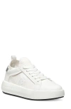 Stuart Weitzman 5050 Tech & Leather Sneakers In White/silver Leather