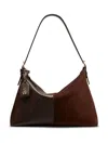 Stuart Weitzman 5050 Suede & Leather Shoulder Bag In Brown