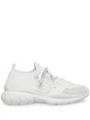 Stuart Weitzman 5050 Stretch Knit Chunky Runner Sneakers In White