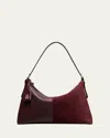 Stuart Weitzman 5050 Suede & Leather Shoulder Bag In Rosewood