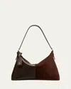 Stuart Weitzman 5050 Suede & Leather Shoulder Bag In Walnut