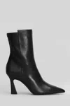 Stuart Weitzman 5050 Vinnie High Heels Ankle Boots In Black Leather In Black