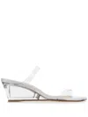 Stuart Weitzman Transparent Pvc Lucite Aleena Mules In White