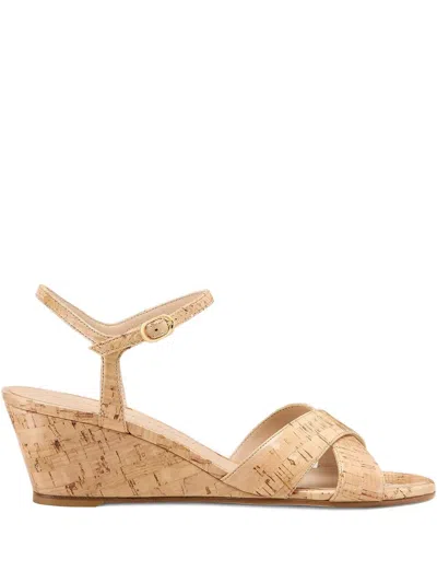 Stuart Weitzman 50mm Cork-wedge Sandals In Neutral
