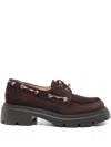 Stuart Weitzman 50mm Lace-up Platform Loafers In Brown