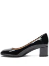 Stuart Weitzman 50mm Maeve 50 Patent Leather Block-heel Pumps In Black
