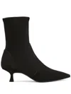 Stuart Weitzman Naomi Stretch Suede Ankle Booties In Black