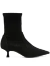 Stuart Weitzman Naomi Stretch Suede Ankle Booties In Black