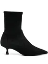 Stuart Weitzman Naomi Stretch Suede Ankle Booties In Black