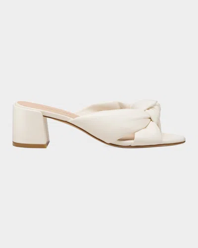 Stuart Weitzman 50mm Soplaya Leather Mule Sandals In White