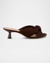 Stuart Weitzman 50mm Soplaya Suede Mule Sandals In Brown