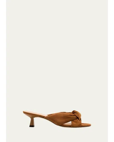 Stuart Weitzman 50mm Soplaya Suede Mule Sandals In Neutral