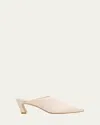 Stuart Weitzman 50mm Stassi Leather Mules In Neutral