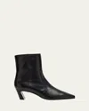 Stuart Weitzman 50mm Stassi Leather Zip Booties In Black