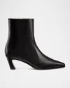 Stuart Weitzman 50mm Stassi Leather Zip Booties In Black