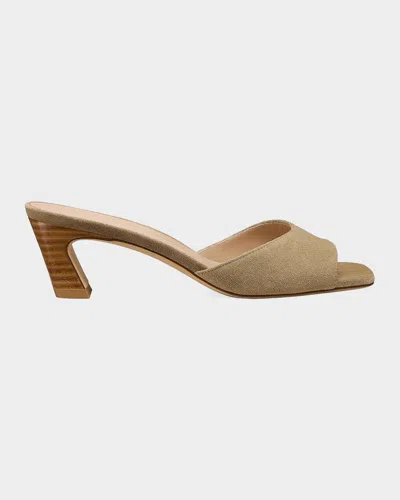 Stuart Weitzman 50mm Stassi Suede Mules In Multi