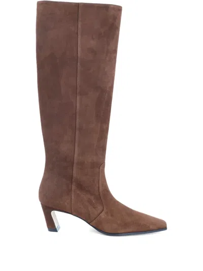 Stuart Weitzman 50mm Suede Knee-high Boots In Brown