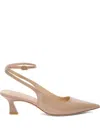 Stuart Weitzman 50mm Vinnie Ankle-strap Sculptural-heel Pumps In Neutral