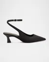 Stuart Weitzman 50mm Vinnie Flannel Ankle-strap Pumps In Gray