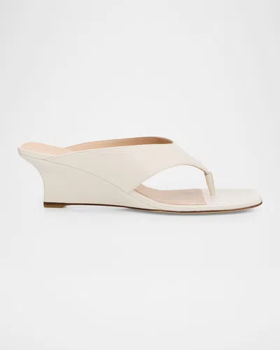 Stuart Weitzman 50mm Vinnie Leather Thong Sandals In Neutral