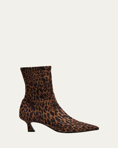 STUART WEITZMAN 50MM VINNIE LEOPARD STRETCH BOOTIES