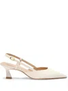 Stuart Weitzman Ivory Vinnie 50 Polished Leather Slingback In Multi