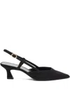Stuart Weitzman 50mm Vinnie Slingback Pointed-toe Pumps In Black