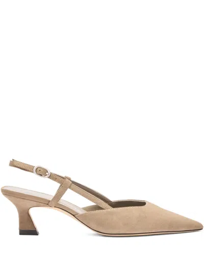 Stuart Weitzman 50mm Vinnie Slingback Pointed-toe Pumps In Brown