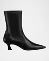 Stuart Weitzman 50mm Vinnie Stretch Leather Booties In Black