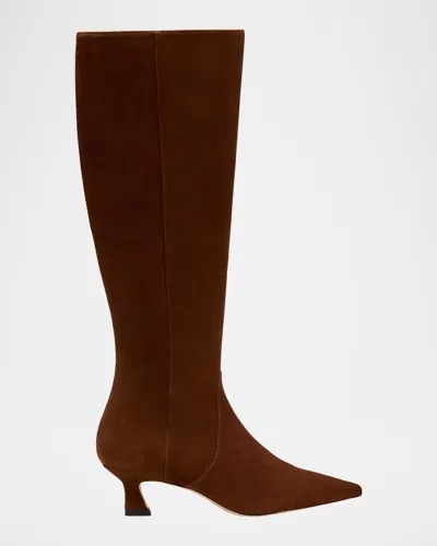 Stuart Weitzman 50mm Vinnie Suede Knee-high Boots In Brown