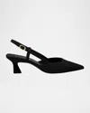 Stuart Weitzman 50mm Vinnie Slingback Pointed-toe Pumps In Black