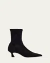 Stuart Weitzman 50mm Vinnie Suede Stretch Booties In Purple