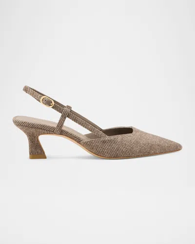 STUART WEITZMAN 50MM VINNIE TWILL SLINGBACK PUMPS